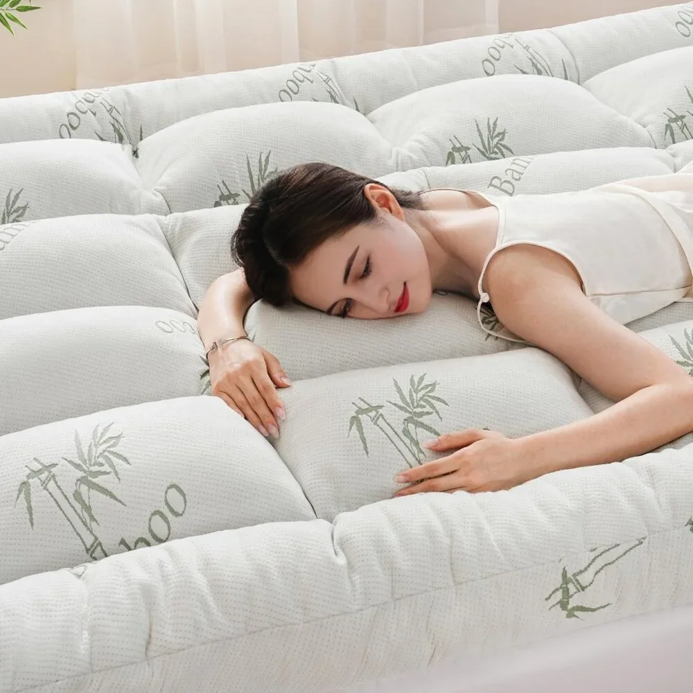 DOWNCOOL 3 Inch Full Mattress Topper Cooling Memory Foam Mattress Topper for Bac